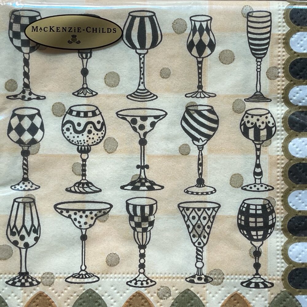 MacKenzie-Childs Napkin & Cheese Spreader Gift Set-NEW- Courtly Hostess Charm - Picture 4 of 11